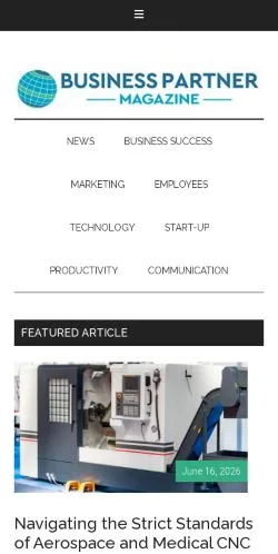 Anteprima del sito Business Partner Magazine, media di Stati Uniti per articoli sponsorizzati