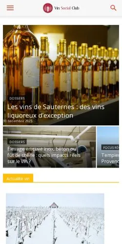 Anteprima del sito VinSocialClub, media di Francia per articoli sponsorizzati