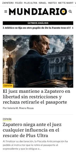 스폰서 기사용 스페인 매체 MUNDIARIO 사이트 미리보기
