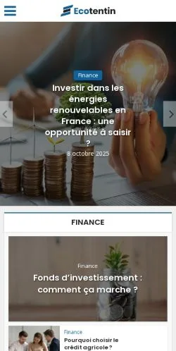 Vorschau der Website Ecotentin, Medium aus Frankreich für gesponserte Artikel