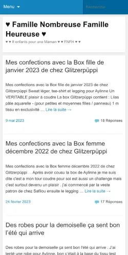 Anteprima del sito Famille Nombreuse Famille Heureuse, media di Francia per articoli sponsorizzati