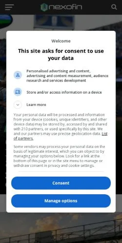 Preview of the Nexofin website, a media outlet in Spain for sponsored articles