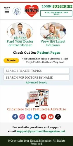 Vista previa del sitio Your Health Magazine, medio de Estados Unidos para artículos patrocinados