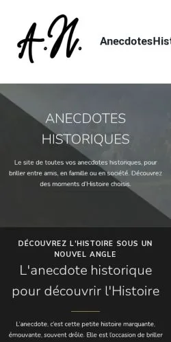 Anteprima del sito Anecdotes Historiques, media di Francia per articoli sponsorizzati