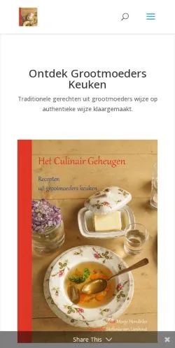 Podgląd witryny Het Culinair Geheugen, medium z kraju Holandia do artykułów sponsorowanych