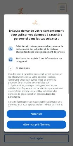 スポンサード記事向けのフランスメディア、EnSauceのサイトプレビュー