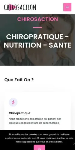 Forhåndsvisning av nettstedet CHIROSACTION, medium fra Frankrike for sponsede artikler