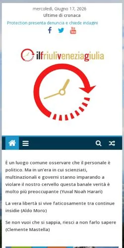 Anteprima del sito Il Friuli Venezia Giulia, media di Italia per articoli sponsorizzati