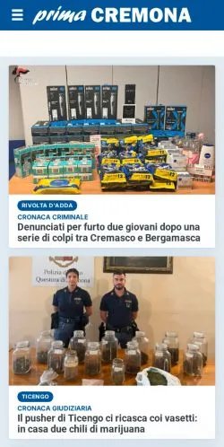 Anteprima del sito Prima Cremona, media di Italia per articoli sponsorizzati
