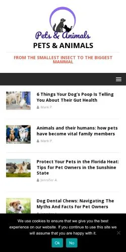 Forhåndsvisning av nettstedet News about pets and animals, medium fra Storbritannia for sponsede artikler
