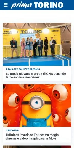 Anteprima del sito Prima Torino, media di Italia per articoli sponsorizzati