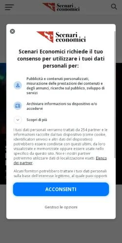 Anteprima del sito Scenari Economici, media di Italia per articoli sponsorizzati