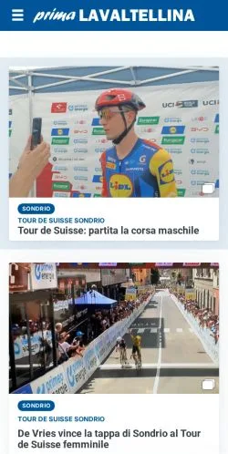 Anteprima del sito Prima La Valtellina, media di Italia per articoli sponsorizzati