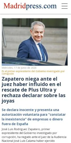 Pré-visualização do site MadridPress, meio de Espanha para artigos patrocinados