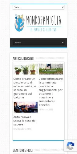 Anteprima del sito MondoFamiglia, media di Italia per articoli sponsorizzati