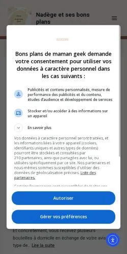 Anteprima del sito Nadège Et Ses Bons Plans, media di Francia per articoli sponsorizzati