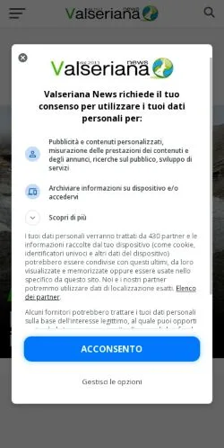Podgląd witryny Valseriana News, medium z kraju Włochy do artykułów sponsorowanych