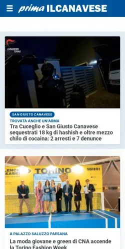 Anteprima del sito Prima il Canavese, media di Italia per articoli sponsorizzati
