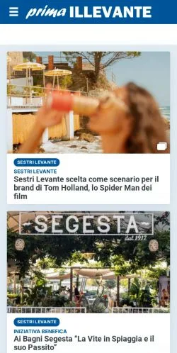Preview of the Prima il Levante website, a media outlet in Italy for sponsored articles