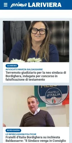 Anteprima del sito Prima La Riviera, media di Italia per articoli sponsorizzati