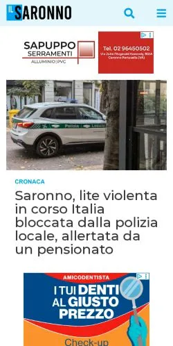 스폰서 기사용 이탈리아 매체 Ilsaronno 사이트 미리보기