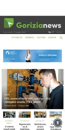 Vista previa del sitio Gorizia, medio de Italia para artículos patrocinados