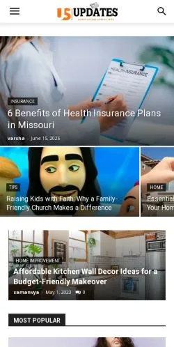Pré-visualização do site US Updates, meio de Estados Unidos para artigos patrocinados