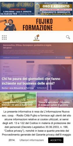 Anteprima del sito Radio Città Fujiko, media di Italia per articoli sponsorizzati