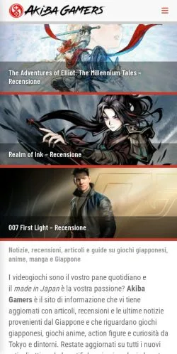 Anteprima del sito AkibaGamers, media di Italia per articoli sponsorizzati