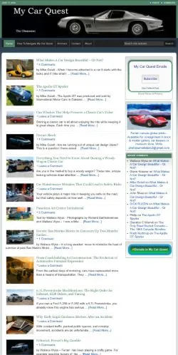 スポンサード記事向けのアメリカ合衆国メディア、MyCarQuestのサイトプレビュー