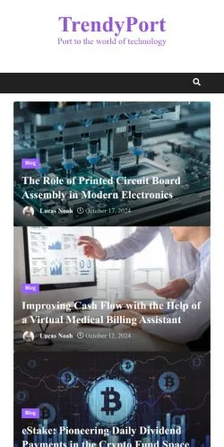 스폰서 기사용 미국 매체 TrendyPort 사이트 미리보기