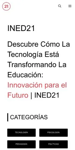 Pré-visualização do site INED21, meio de Espanha para artigos patrocinados