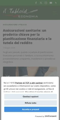 Podgląd witryny Il Tabloid Economia, medium z kraju Włochy do artykułów sponsorowanych
