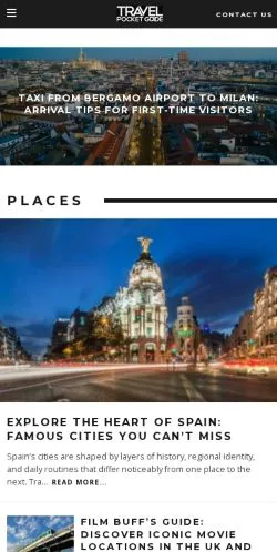 Vista previa del sitio Travel Pocket Guide, medio de Estados Unidos para artículos patrocinados