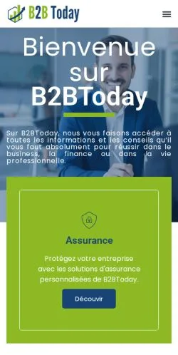 Pré-visualização do site B2BToday, meio de França para artigos patrocinados