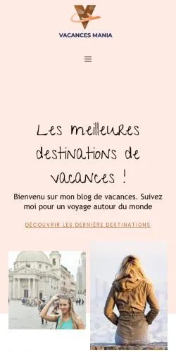 Voorbeeld van de site Vacances Mania, medium uit Frankrijk voor gesponsorde artikelen