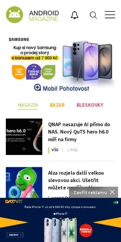 スポンサード記事向けのチェコメディア、Android Magazineのサイトプレビュー