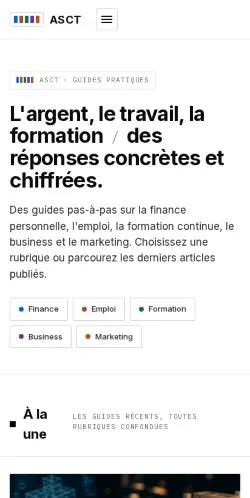 Anteprima del sito ASCT Guides Pratiques, media di Francia per articoli sponsorizzati