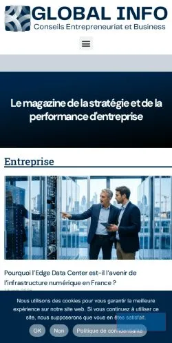Vista previa del sitio Global Info, medio de Francia para artículos patrocinados