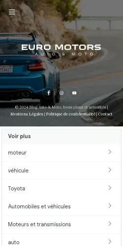 Anteprima del sito Euromotors, media di Francia per articoli sponsorizzati