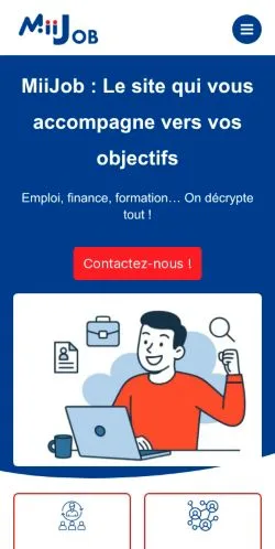 Forhåndsvisning av nettstedet MiiJob, medium fra Frankrike for sponsede artikler