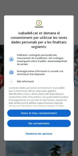 Podgląd witryny iSabadell.cat, medium z kraju Stany Zjednoczone do artykułów sponsorowanych