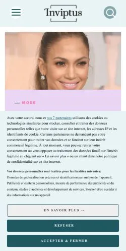 Anteprima del sito InVIPtus Fashion & Shopping, media di Francia per articoli sponsorizzati