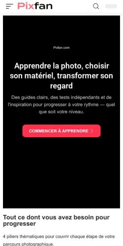 Aperçu du site Pixfan, média de France pour articles sponsorisés