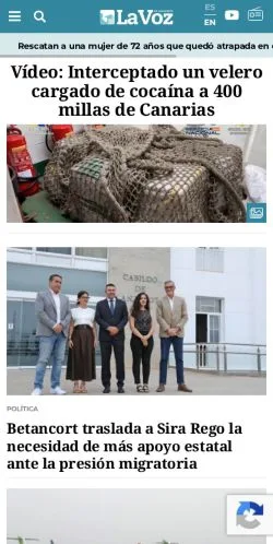Anteprima del sito La Voz de Lanzarote, media di Spagna per articoli sponsorizzati