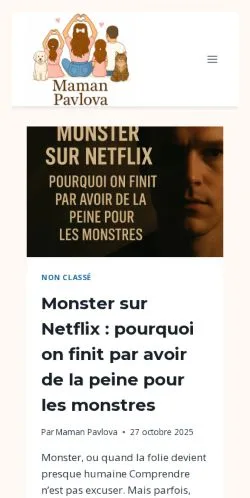 Anteprima del sito La Famille Pavlova, media di Francia per articoli sponsorizzati