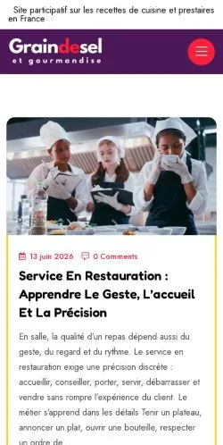Anteprima del sito Graindeseletgourmandise.com -, media di Francia per articoli sponsorizzati