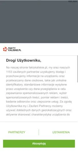 Podgląd witryny Fakty Kaliskie, medium z kraju Polska do artykułów sponsorowanych