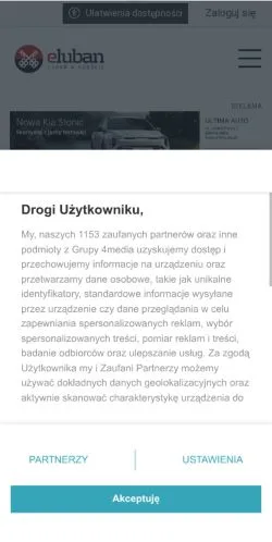 Anteprima del sito eLuban, media di Polonia per articoli sponsorizzati