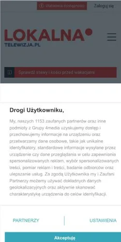Anteprima del sito LOKALNA.TV, media di Polonia per articoli sponsorizzati